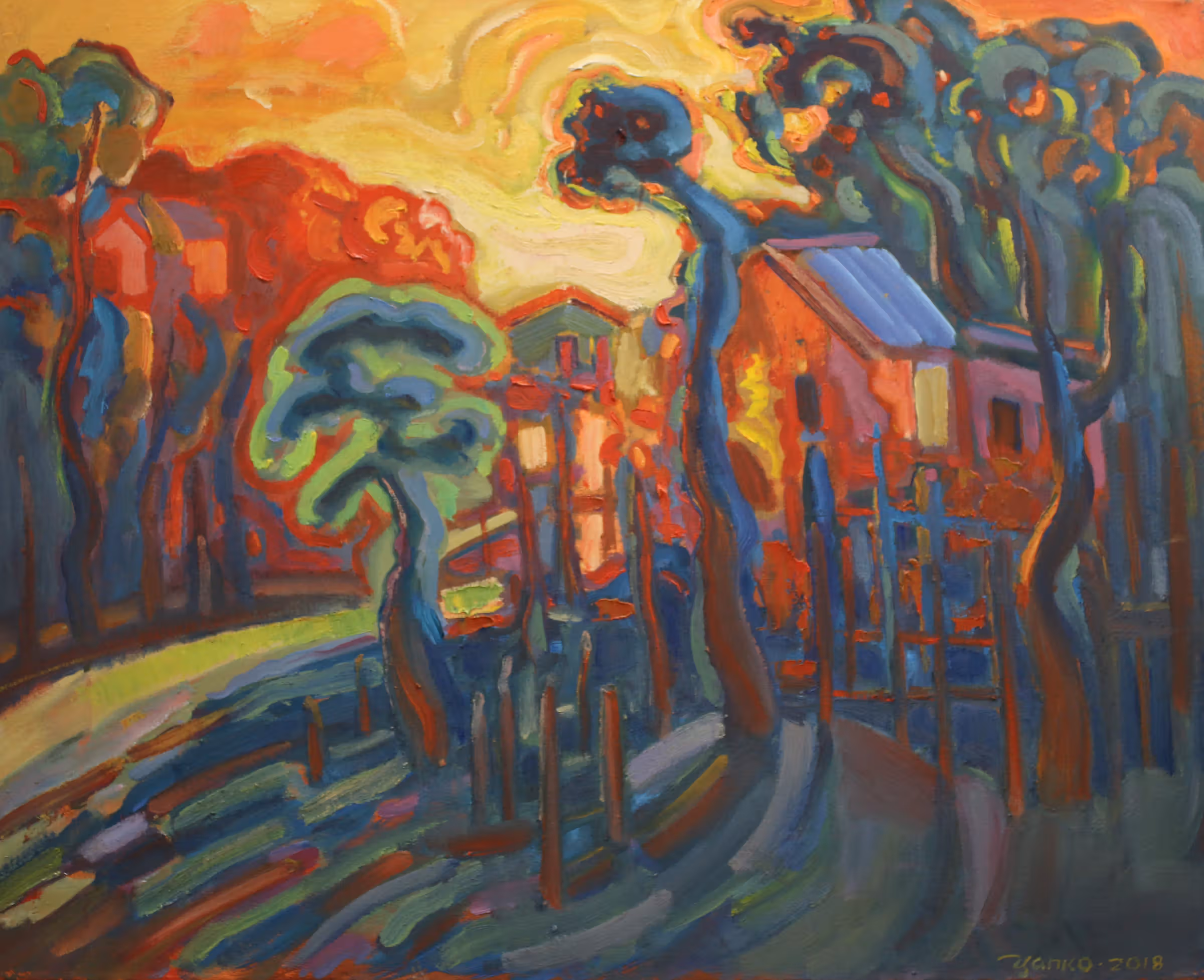 «Ранок в Перевозі», полотно, олія, 80x100, 2018