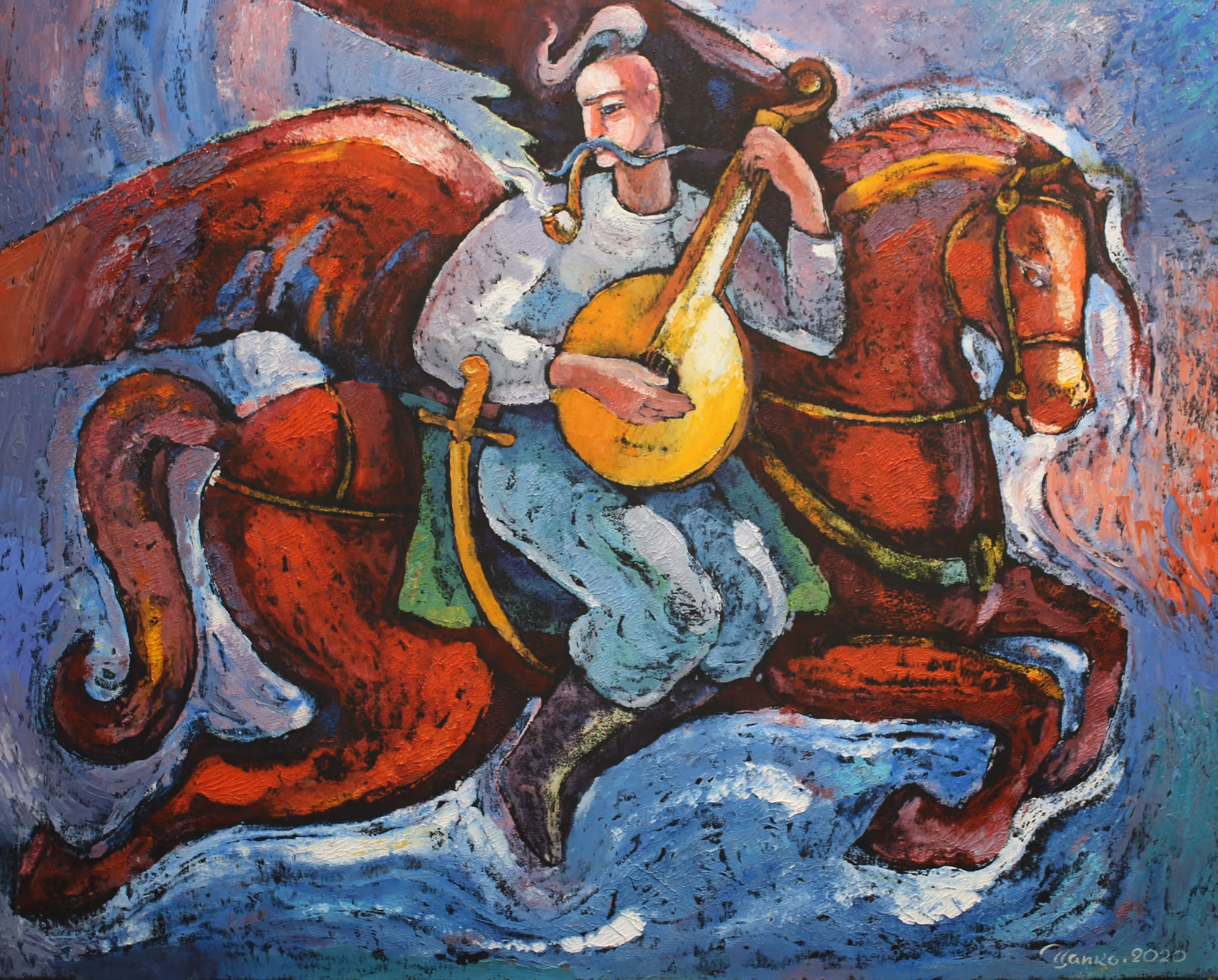 «Мамай», полотно, олія, авторська техніка, 80x100, 2020