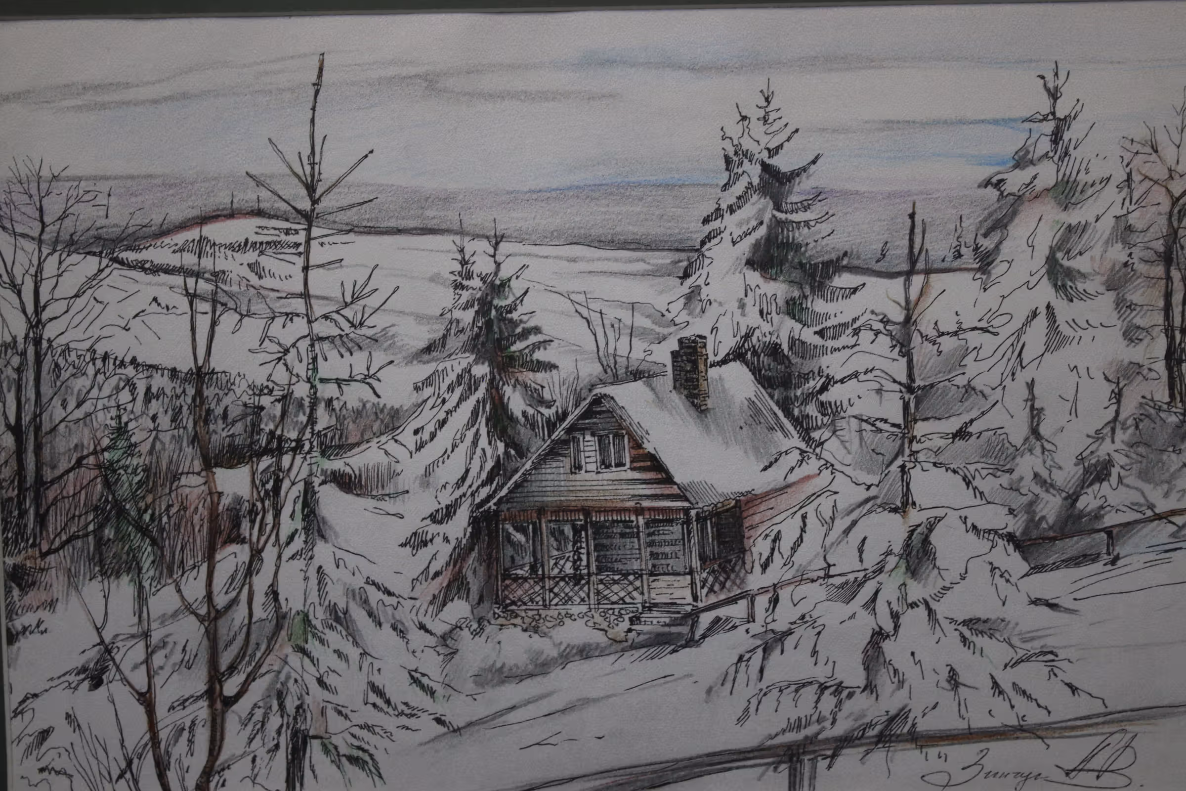 Анна Зінчук «Карпати» папір, графіка (змішана техніка), 25х37, 2013
